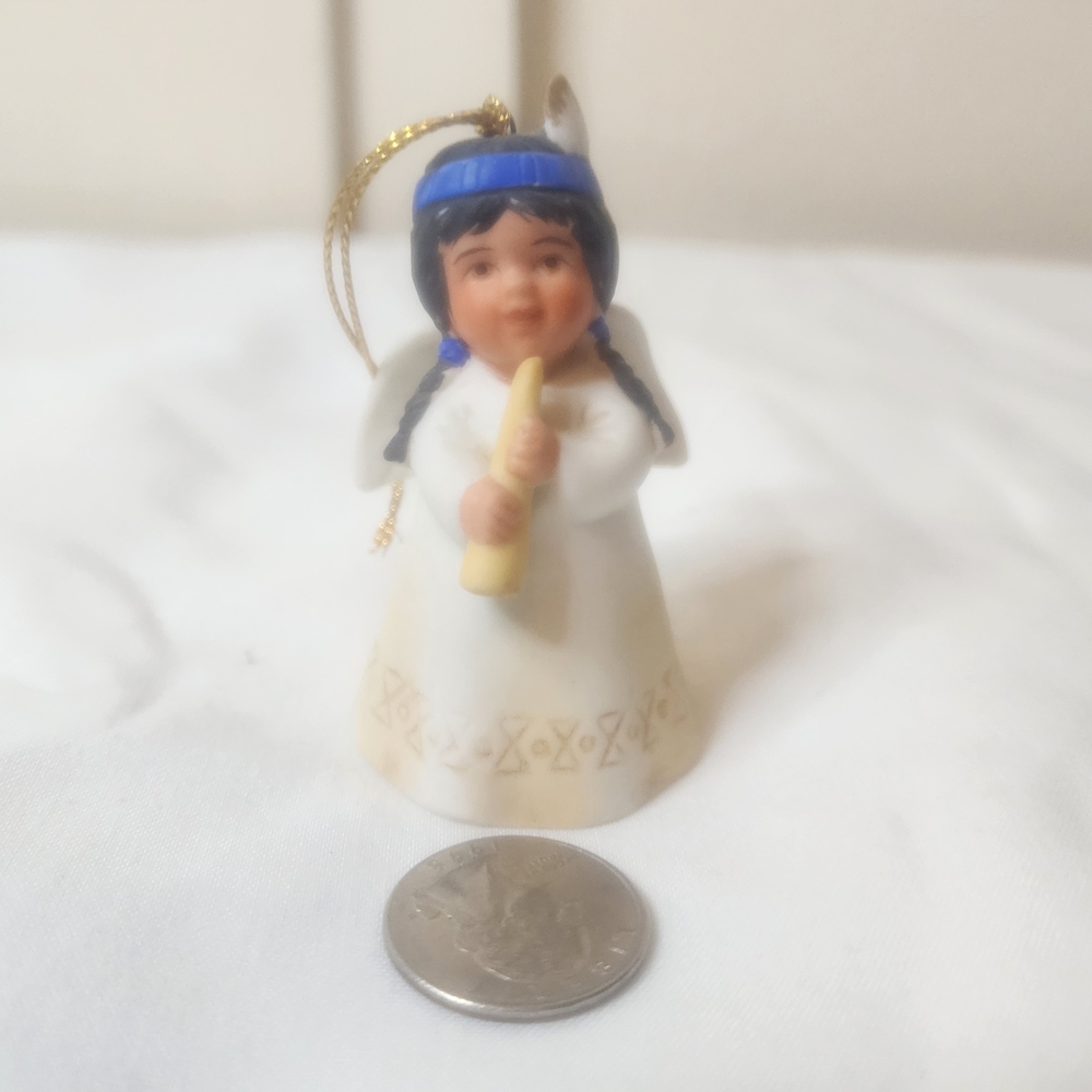 Ceramic Angel Ornament with Blue Accents